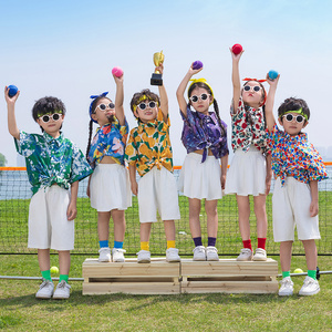 六一儿童表演服装复古港风儿童演出服幼儿男女童小学生运动会童装
