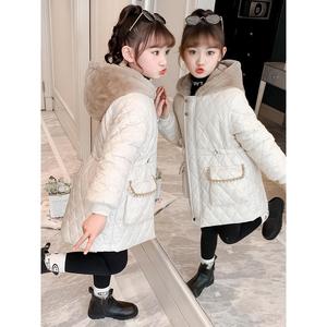 巴­拉女童棉衣加绒加厚2024新款儿童冬装羽绒服韩版棉袄外套