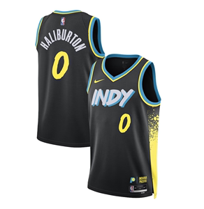 NIKE耐克NBA步行者队新赛季0号哈利伯顿球衣篮球服男运动背心套装
