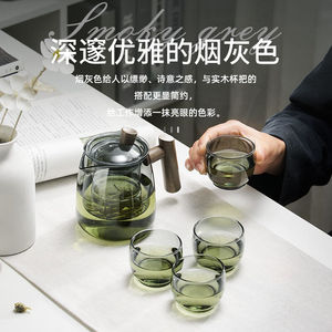 天喜玻璃茶壶泡茶壶耐热沏茶壶茶水分离杯带过滤男女士家用茶具套