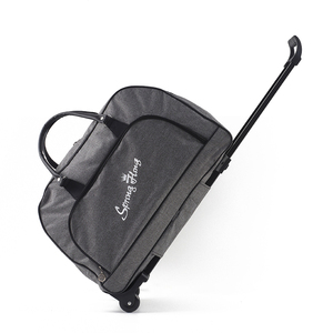 手提大容量行李袋轻便拉杆包带滑轮便携登机包可折叠旅游袋手拖包