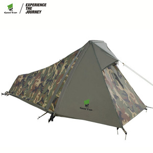 新款登山单人帐篷 户外野营运动装备防水迷彩金字塔露营帐篷tent