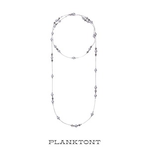 CRUZ原创银灰色珍珠满天星颈链长款项链小众设计感