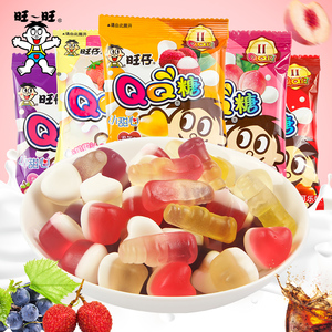 旺仔QQ糖袋装水果味果汁软糖儿童橡糖皮喜糖果休闲零食小吃