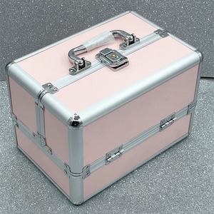 双开铝合金手提化妆箱化妆工具箱纹绣化妆箱美甲箱铝箱化妆铝箱