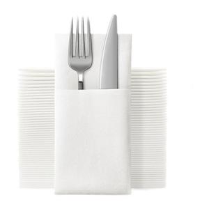 一次性刀叉包加厚无尘纸口布餐垫西餐厅酒店家用餐巾白色定制logo
