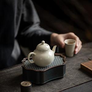 草木灰梨形壶复古陶瓷功夫茶具单壶泡茶器家用小茶壶日式小茶壶