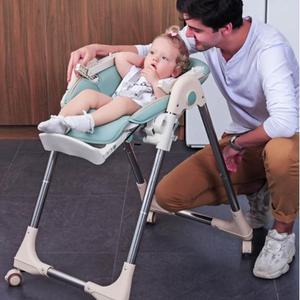 可坐可躺宝宝吃饭餐椅宝宝便携式餐椅可折叠婴儿餐椅带轮子