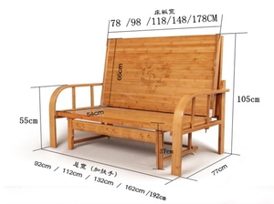 沙发床两用多功能竹床折叠椅单人床双人家用成人凉床竹子硬板床椅