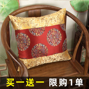 新中式红木沙发靠垫高档棉麻抱枕客厅椅子靠背简约时尚腰枕含芯