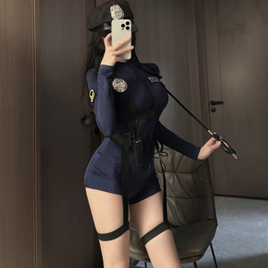 性感cos女装警官角色女警制服教官节日主播直播衣服cosplay连体衣