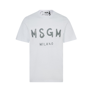 MSGM 男士纯色休闲简约字母logo正肩短袖T恤