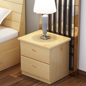 源氏木语全实木床头柜现代简约小柜子简易置物架松木欧式储物柜卧