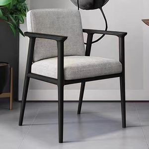 黑色实木椅子餐椅家用凳子新中式茶椅靠背椅麻将椅学士椅设计师椅