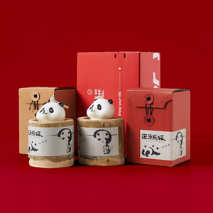可爱泡澡熊猫香薰蜡烛台礼盒国风创意伴手礼品竹子女生日礼物盲盒