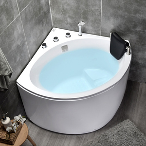 惠达卫浴日式坐泡浴缸小户型转角家用三角扇形亚克力按摩浴缸0.8