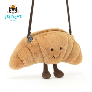 英国Jellycat趣味牛角包包可爱可颂挎包挂件毛绒公仔玩具玩偶送礼