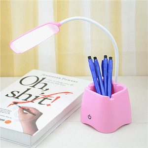 创意新款笔筒触屏台灯 led三档触屏充电学生护眼小台灯桌面阅读灯