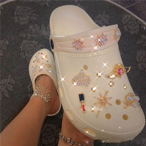 Women Platform Clogs Shoes Summer Creative DIY Charm Flat Ga
