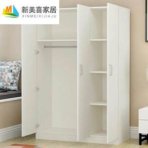 双两门衣柜成人家用木板大容量板式三门四门组装卧室实用立柜柜子