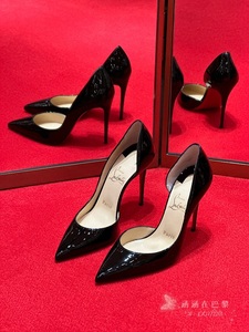 Christian Louboutin/CL 24新款IRIZA漆皮中空单鞋女士红底高跟鞋