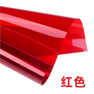 红色彩色玻璃纸贴膜透明透光装饰婚庆手工环创防晒隔热门窗户装饰
