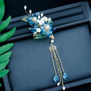 Chinese Style Coloured Glaze Hairpins Stable Grip Flowers