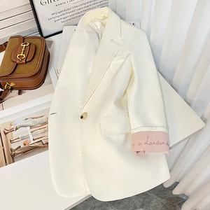 白色刺绣设计感西装外套女2024春季新款时尚韩系温柔气质西服上衣