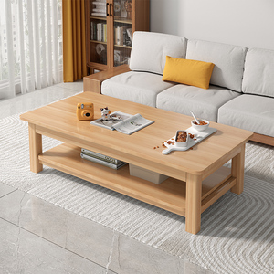 茶几客厅家用小户型实木框架简约办公室新中式方形茶桌沙发桌子