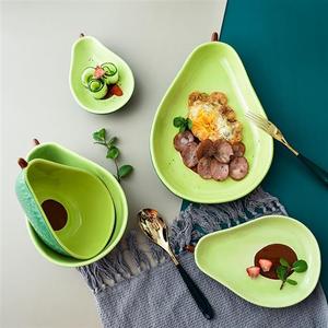 创意牛油果餐盘陶瓷早餐盘汤碗沙拉碗甜品碗水果盘子菜盘儿童餐具