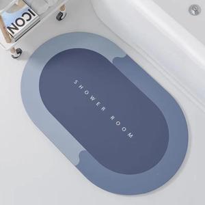 矽藻泥吸水垫浴室门口防滑硅胶泥圭藻软地垫卫生间厕所速干厚脚垫