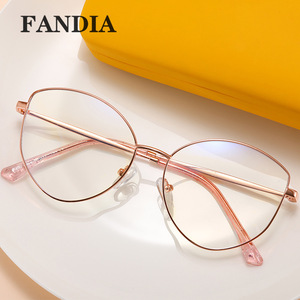 82020 亚马逊选品金属全框光学镜眼镜女式显瘦圆脸近视镜眼镜框架