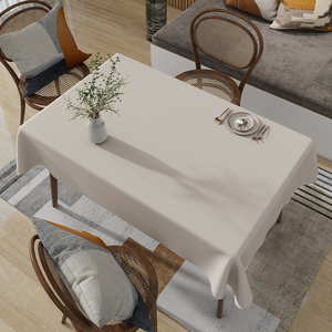 奶油风座布餐桌免洗防水防油纯色高级感茶几台布长方形轻奢餐桌垫