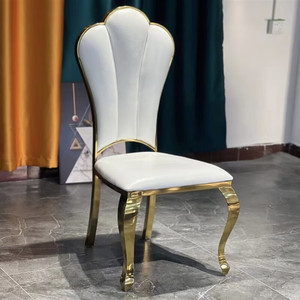 欧式椅子欧式餐椅歺椅餐桌椅子单个美式餐椅不锈钢餐椅欧白色金色
