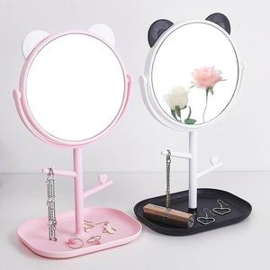 卧室镜子化妆镜台式单面公主镜韩版家用宿舍女生桌面梳妆台小境子