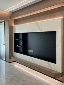不锈钢电视机壁龛嵌入式75寸85寸客厅背景墙柜金属柜置物架内嵌框