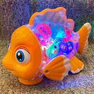 儿童玩具鱼投影仿真鱼小孩玩具鱼电动鱼音乐摇摆鱼发光会跑小鱼
