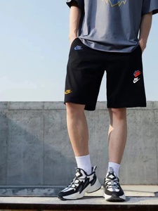 Nike耐克男夏季新款彩色刺绣多勾logo篮球训练运动休闲短裤DD4683