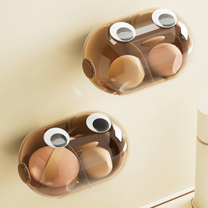 气垫粉扑收纳盒壁挂带盖防尘透气日本美妆蛋专用架子海绵化妆蛋盒