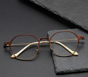 纯钛镜架多边形眼镜框男front202316高品质近视光学眼镜女