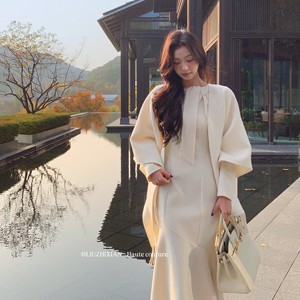 刘智贤【大城小爱】设计师显瘦气质轻奢法式白色时尚连衣裙套装