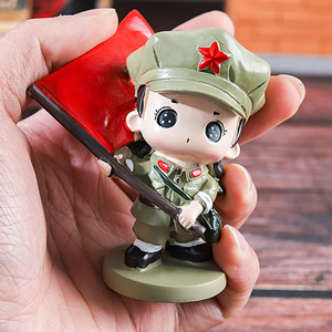 红军摆件退役军人纪念品送战友创意桌面小摆件生日送当兵树脂礼品
