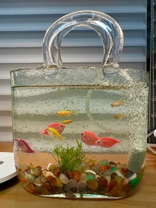 包包花瓶手拎包水培插花花器花篮手提包造型玻璃鱼缸创意小众摆件