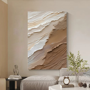 极简风沙发背景墙挂画客厅装饰画立体感抽象砂岩肌理画壁画玄关画