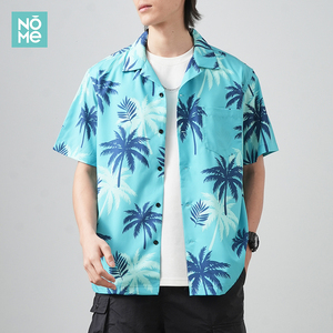 NOME罪恶都市汤米花衬衫男短袖夏沙滩海边度假服夏威夷风三亚衬衣