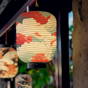 日式灯笼和风海浪纹居酒屋日料店手工定制可折叠冬瓜防水防晒