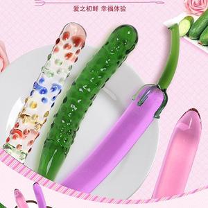 男女用情趣性用品水果玻璃水晶仿真蔬菜阳具棒后庭肛门器自动抽插