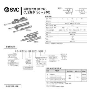 SMC原装CZJ2B/CDJ2B10/16-1/15/20/25/30/35/40/45/50/705/-B气缸