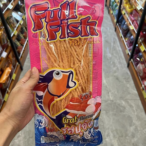 泰国Full fish鳕鱼香丝70g海味即食鳕柳丝鱿鱼丝辣味烧烤味