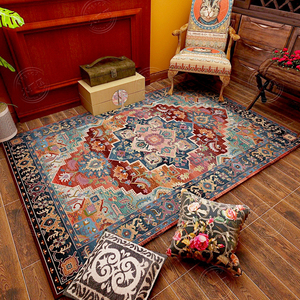 波斯民族风地毯土耳其复古美式客厅地垫茶几毯卧室床边垫家用定制
